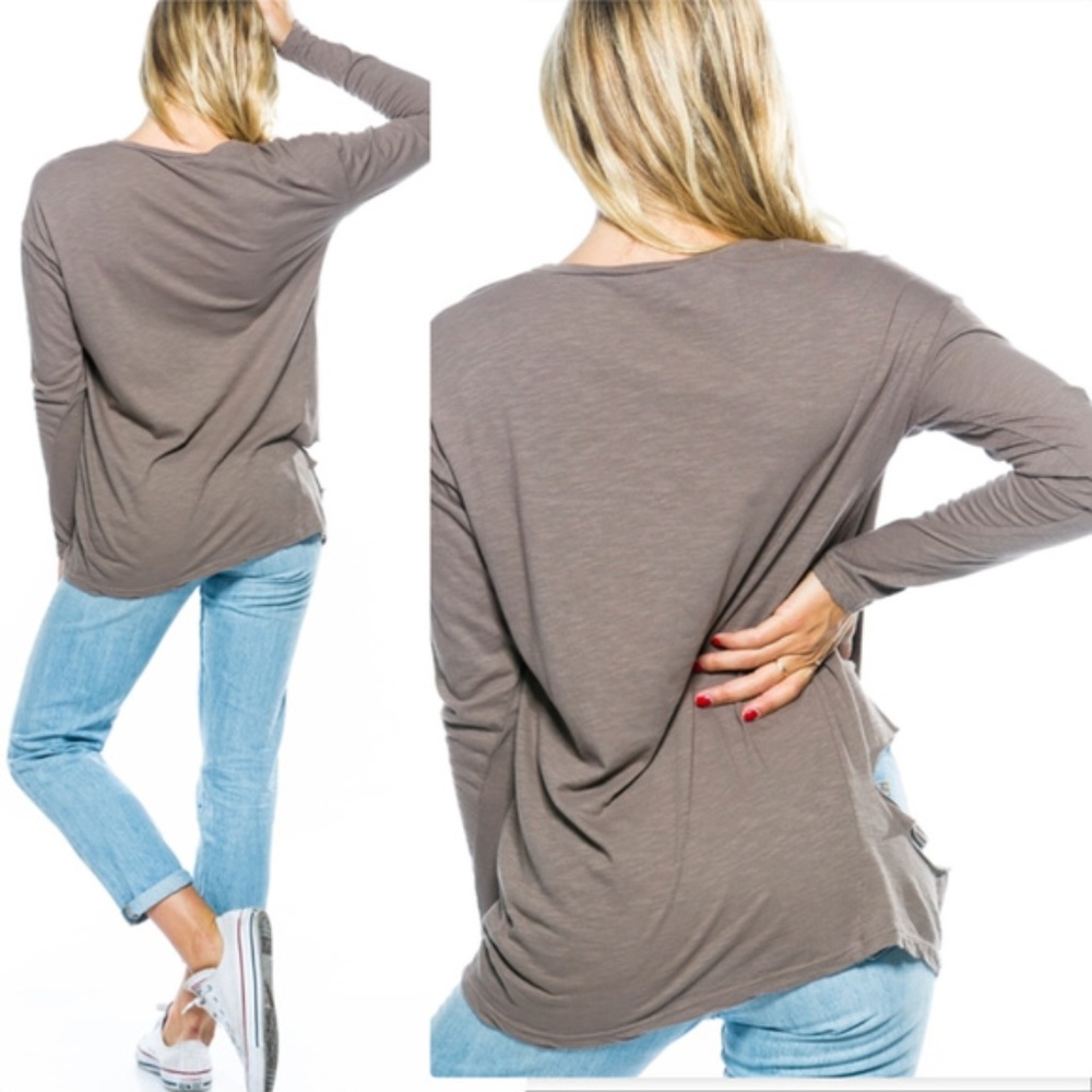 LAST 1DISTRESSED LONG SLEEVED TOP - Picture 2 of 4